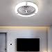 Imagen de ventilador de luz de techo techo LED con iluminación y control remoto Silencioso Regulable Velocidad viento ajustable Lámpara techo moderna Lámpara colgante para dormitorio Sala estar Comedor