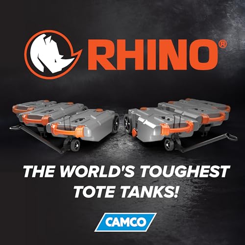 Camco 39004 Rhino 28-Gallon Portable Camper / Rv Tote Tank - Features Large Heavy-Duty No-Flat Wheels & Built-In Gate Valve - Removable Steel Tow Adapter, 3’ Rv Sewer Hose & More Rv Accessories thumb #7