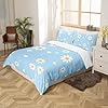 Girls Daisy Bedding Set,Yellow White Blue Duvet Cover for Teens,Kids Daisy Flowers Comforter Cover Decorative Room,Children Spring Floral Quilt Cover with 2 Pillowcases,Full Size(No Comforter) #4