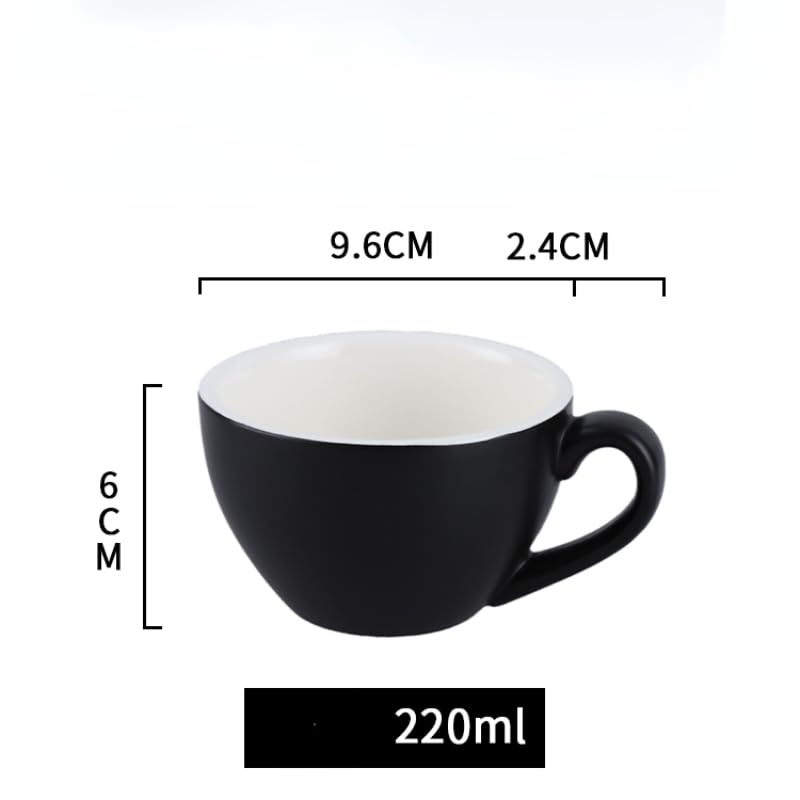 Duże ceramiczne kubki do kawy, Zestaw ceramiczny kubek do kawy, spodek i łyżeczka, wielokolorowy, 201-300 ml(Green)