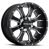 Raceline Wheels A77 MAMBA UTV/ATV Wheel Black Machined Finish 14x7' 4x110', -47 mm offset/(2.15'B/S)