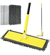 NEWE Dust Mop with Unique 90° Foldable Panel, 52 inches Long Handle Wet Dry Flat Floor Duster Bro...
