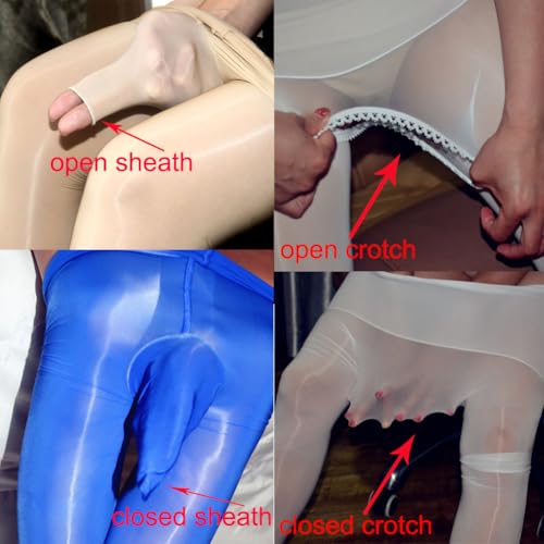 Unisex Women Men Sexy 8D 360° Seamless Sheer Separate 5 Toe Glove Shiny Pantyhose Transparent Tights Stockings2