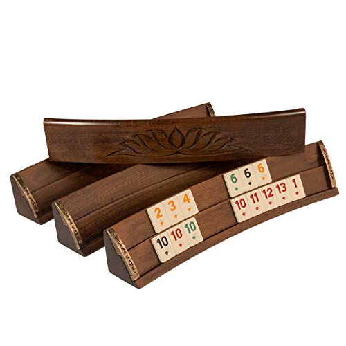Hand-Carved Curved Rummy Game Set miniatura 2