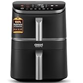 COSORI Turbo Tower Pro Friggitrice ad Aria 10,8L Doppio Cestello, Rivestimento Ceramico No PFAS, Cottura a 3 Livelli con Doppia Resistenza, 2630W, 7 Funzioni, 2 Motori DC, 50+ Ricette Online, DC112