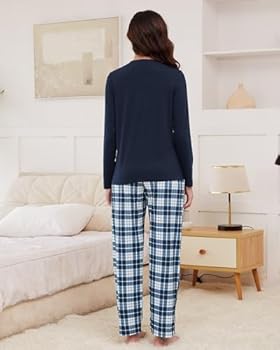 Reliwel Damespyjama's Met Lange Mouwen En Geruite Pyjamabroek Tweedelige Set Zachte Nachtkleding Voor Dames Loungewear Pyjamaset S Xxl 1250874864