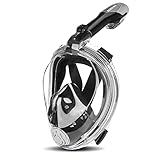 Orsen Snorkeling Gear for Adults, Full Face Snorkel Mask with CO₂ Quick Discharge System, Anti-Fog Snorkel Mask, 180° Panoramic View, Snorkel Set for Adults & Kids with Detachable Camera Mount