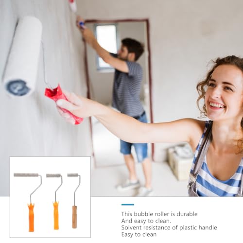 Rodillo antiespumante de aluminio para resina kit de 3 piezas con mangos resistentes 6