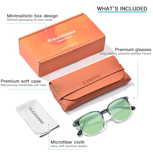 Image of Sleep Glasses for 99.9% Blue Light Glasses Dual AR Coatings Green Lens for Computer Gaming Reduce Eyestrain