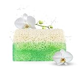 Anadoa Orchideen Seife mit Luffaschwamm | Handgemachte pH-neutrale Seifenstücke | Mit natürlichem...