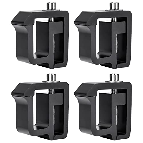 AA-Rack P-AC(4)-09 Set of 4 Aluminum C-clamps For Non-Drilling Truck Rack & Camper Shell Installation - Black