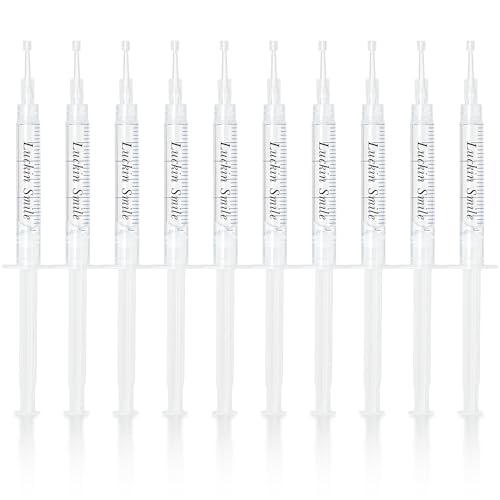 LUCKIN SMILE 10 * 3ML Teeth Whitening Gel Refill, 44% Carbamide Peroxide Suitable for Sensitive Teeth Whitening, 60 Whitening Treatments, Teeth Whiteners Used in Conjunction with Teeth Whitening Kit
