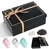 【Set beinhaltet】: Das Set umfasst einen geschenkkarton mit deckel und 1 Schleifband, 50g Raffia, 1 Grußkarten. wobei die Farbe zur Geschenkbox passt. Die Maße vor dem Zusammenbau betragen 25 x 18,5 x 2,4 cm, nach dem Zusammenbau 25 x 18 x 8,5 cm.