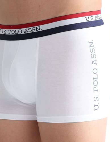 Image of U.S. Polo ASSN. Mens ET002 Anti Microbial Branded Stretch Cotton Underwear Trunk -Pack of 2