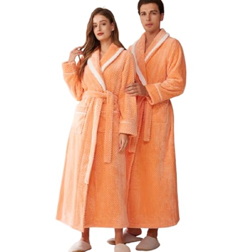 Mens and Womens Robe Fuzzy, Plus Size Bathrobes(M-3XL), Unisex Plush Adult Bathrobe for Bathroom