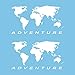 Autodomy Autocollants Carte du Monde Planisphère Adventure Valise Moto Off Road Trail Sport 4x4 Pack de 2 unités pour la Voiture ou la Moto (Blanc)