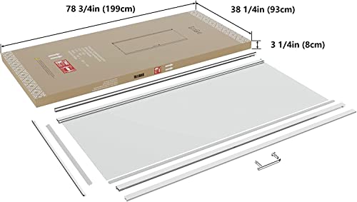 Exbrite 34-35.5 In.w X 72 In.h Pivot Frameless Shower Door,1/4 In. Clear Glass Pivot Swing Shower Doors,Chrome Finish,Reversible Installation #TOP7