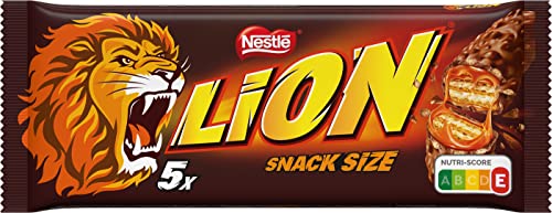 Nestlé LION Schokoriegel mit Karamell Snack mit Biss knackige Schokolade und knusprige Crisps Karamellfüllung das besondere Beißerlebnis 1er Pack (à 5 x 30g)