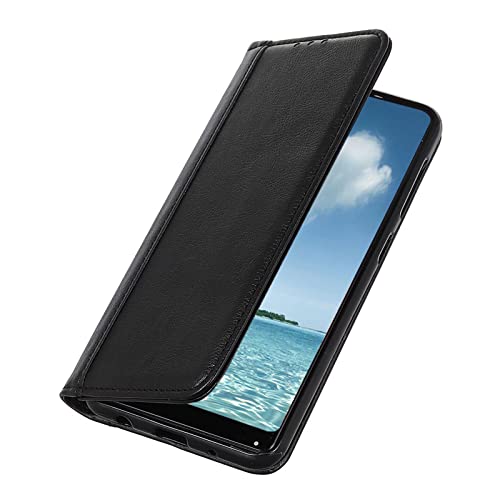 Coque Motorola Moto G35 5G étui portefeuille à rabat en cuir noir à motif litchi - 2