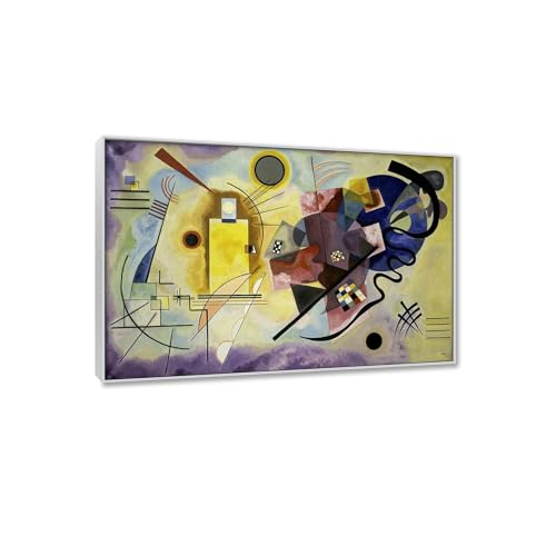 Peinture Kandinsky Jaune Rouge Bleu pour décoration murale salon et bureau moderne