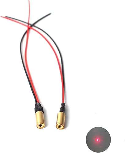 módulo láser de luz roja 650nm módulo láser industrial longitud focal ajustable 0.244 in (punto-2packs)
