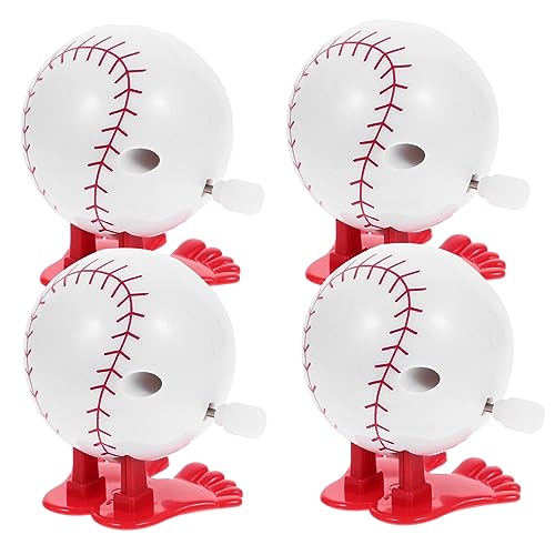 Toddmomy 4Pcs Adorable Wind Up Sports Balls Wear Resistant Clockwork Jumping for Festivals Parties Classroom Rewards Battery Fun with Safe Smooth Edges