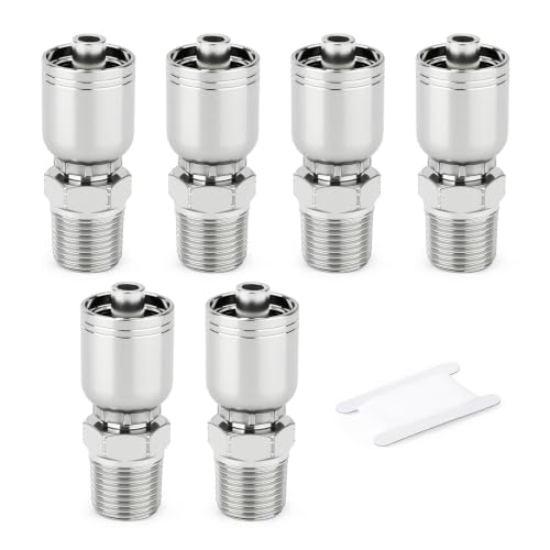 Image of TAISHER 6PCS 1 /4 inchHose x 1 /8 inch NPT Male Hydraulic Hose Fittings