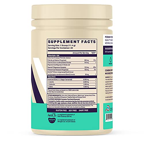 Podium Nutrition, Instantized BCAA Powder, Hydro and Salt, Mango Peach, 30 Servings, Electrolytes, Hydration, Recovery