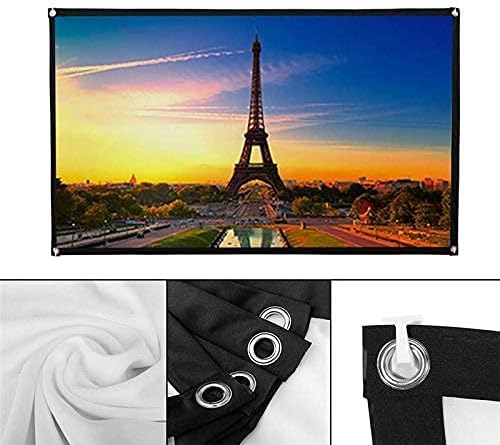 Vista 6 de Projector Screen, 169 Portable Foldable Projector Screen Wall Mounted Home Cinema Theater 3D Hd Projection Screen Canvas Matt White (Size 100 Inch)