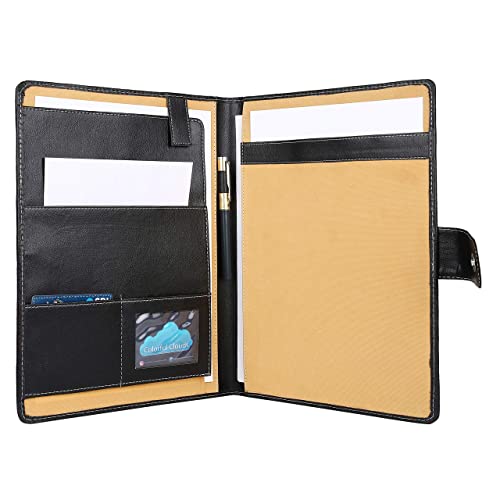Image of AmazingHind A4 Professional Pack Of 2 File Folders, Document Files For Certificates (Faux Leather - Black01)