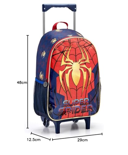 Mochila Escolar De Rodinha Infantil Masculina Homem Aranha Kit Bolsa Menino Kids Seanite Conjunto Ma