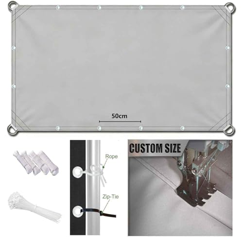 Toldo vela impermeable 1x2.5m crema rectangular con ojales para exterior y terraza 8