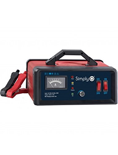 Simplemente btc-1003 a Metal Case Smart Cargador de batería 13 Amperios, Carga y Mantenimiento de baterías de 12 V/24 V vehículo, incorpora AC Cargador de Pared Heavy Duty protección
