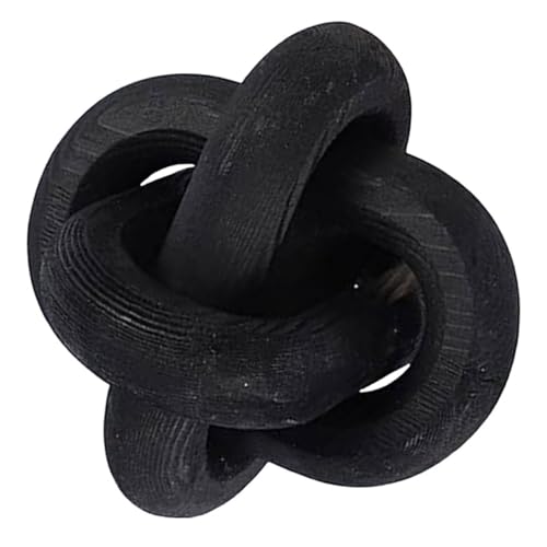 NIYANGLE Wooden Link Chain Decor Rustic Wood Knot Ornament Black Wood Chain Link Wall Art Home and Hotel Farmhouse Style Living Room Decoration