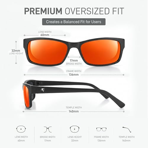 Image of FATHEADZ Oversized Polarized Sunglasses Men & Women - UV Protection RX Ready Wide Fit Eyewear for Outdoor Use - RX Ready