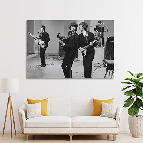 The Beatles Singing Poster d’art en noir et blanc Poster décoratif sur toile Poster mural et art Image Print Modern… - Les Beatles, Paul McCartney, John Lennon, RIngo Starr, George Harrison The Beatles Singing Poster d'art en noir et blanc Poster décoratif sur toile Poster mural et art Image Print Modern… – Image 4