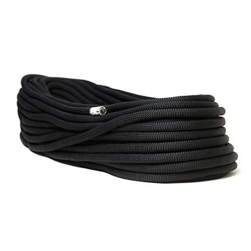 Phrixus Black Rope Static Climbing Rope 10.5Mm - 150Ft Rappelling Kernmantle Rope For Rock Climbing, Mountaineering, Tree Climbing, Ice Climbing, Rescue, Outdoor Activities #TOP2