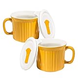 Corningware 20-Ounce Oven Safe Meal Mug with Vented Lid, Sunflower, Pack of 2