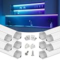 Muzata 10Pack 3.3FT/1M V Shape LED Channel Silver Aluminum LED Strip Diffuser Channel with Milky White Cover Frosted Corner Lighting Easy Installation V1SW WW 1M