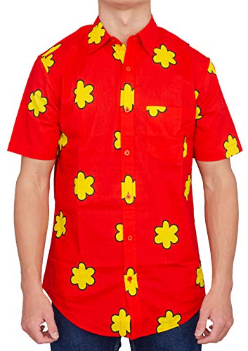 Adult Halloween Costume Quaggy Giggity Button Down Shirt Red