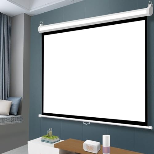 KPEGAXS 72inch Manual Pull Down Projector Screen HD Movie Screen Home Theater Projection Screen Roll Up Projector Curtain For Movie Nights(72inch(183cm))