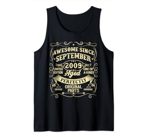 Awesome Since September 2009 Year Of Birth Birthday Vintage Camiseta sin Mangas