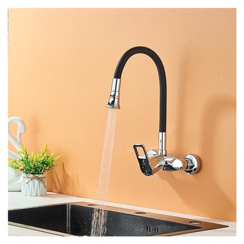 Grifo de cocina cromado multimodo con manguera negra, mezclador de agua fría y caliente para fregadero, diseño elegante, fácil instalación, duradero y flexible, perfecto para cocinas modernas