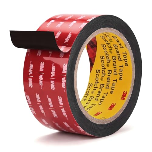 Image of 3M 5925 Double Sided Tape, 2 in x 16.4 ft Heavy Duty Foam Tape | 0.025 in Black Acrylic Foam, Water-Resistant Bond, for RV, Auto, LED Strips, Metal, Glass, Tile and Wood