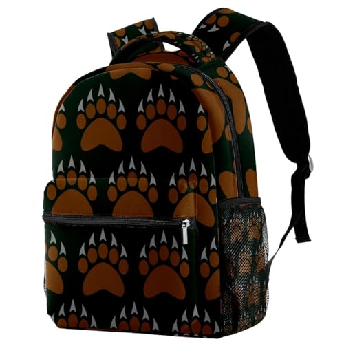 Sac à dos d'école griffe d'ours Grizzly imprimé multicolore grand format
