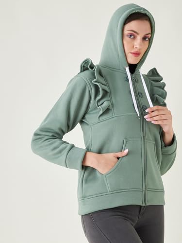 Image of Pivl Women Solid Hooded Casual Jacket For Winter||Winterwear||