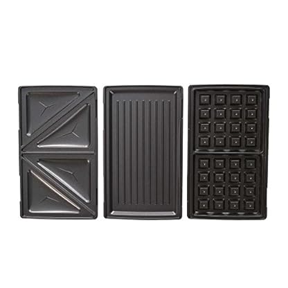 3in1 Doppel Waffeleisen Sandwichmaker Kontaktgrill Austauschbare Backflächen Elektrogrill (Tischgrill, Sandwichtoaster… – Bild 3