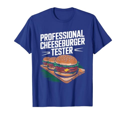 Professional Cheeseburger Tester, Burger Lover Burger Junkie T-Shirt, Men, Royal Blue, XX-Large