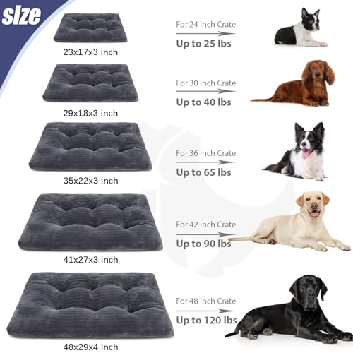 Dog Crate Bed Washable Dog Beds for Small Dogs Deluxe Thick Flannel Fluffy Comfy Kennel Pad Anti-Slip & Anti-Scratch Pet Sleeping Mat, 23 x 18 Inch, Gray by KSIIA - Image 6