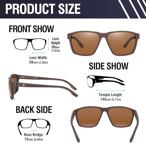DUCO Polarized Sunglasses for Men and Women Matte Finish Blocking Stylish Design for Driving and Outdoor Activities 63023